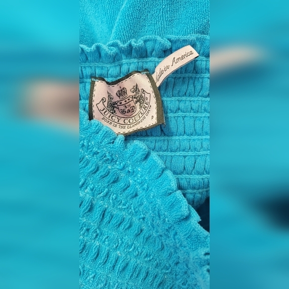 Juicy Couture - ORIGINAL VINTAGE Y2K Terry Cloth Smocked CoverUp- Made in USA - Picture 6 of 7